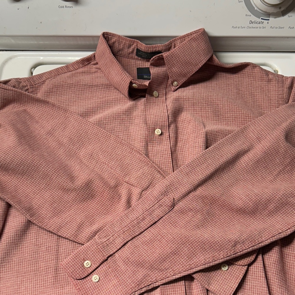 Bill Blass Men's Casual Brick Red Button Down Shirt